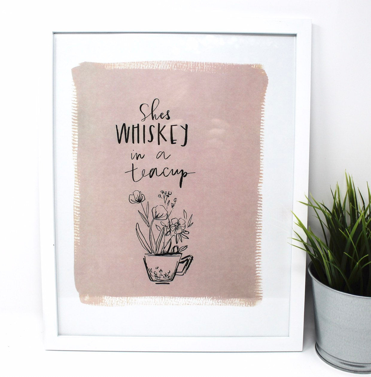 She's Whiskey In A Teacup Art Print! 11x14 Print, Simple Design, Kids Room Art