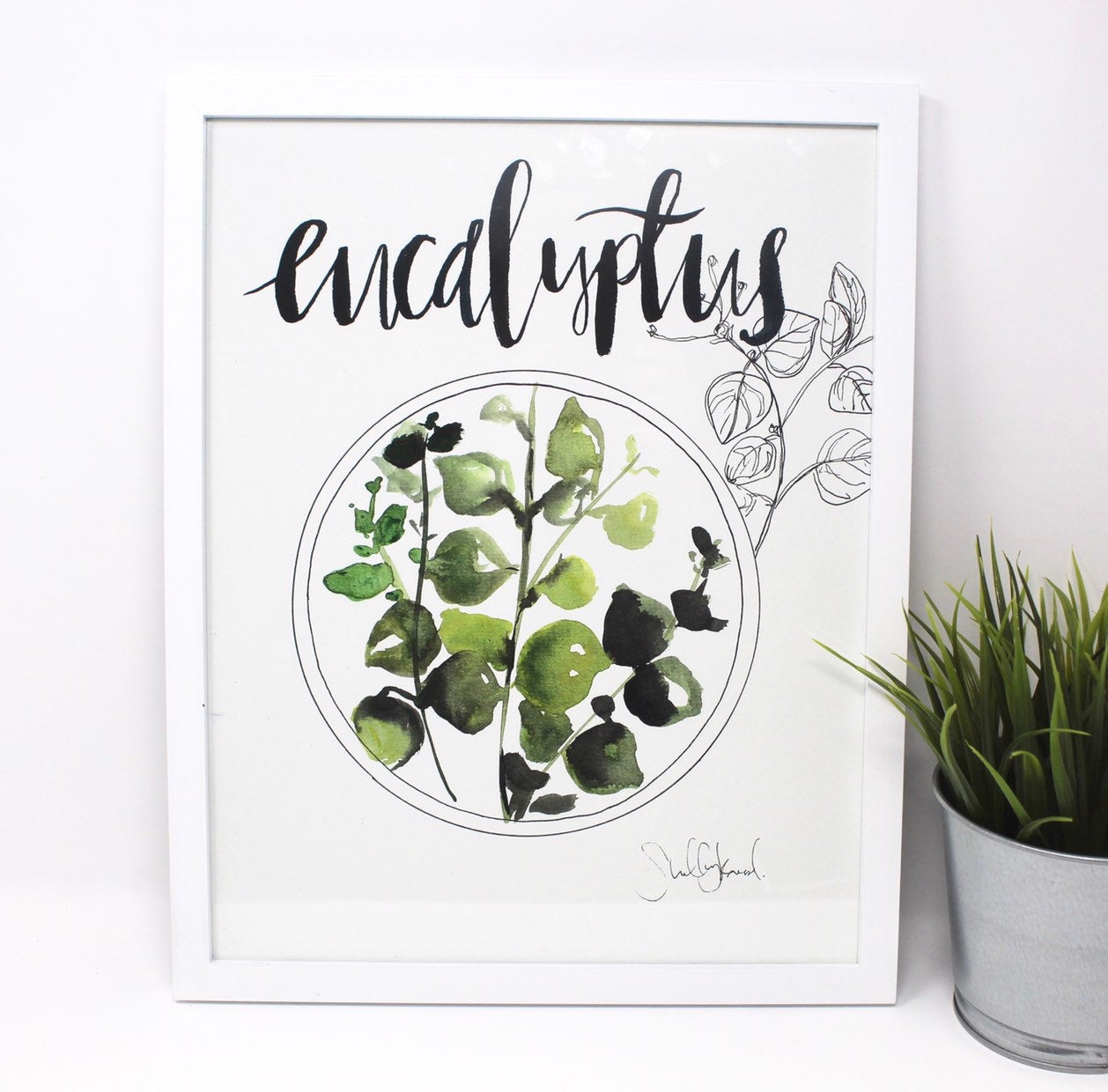 Eucalyptus Art Print, 11x14in, Simple Artwork, Home Decor, Wall Art, Nursery, Baby Decor