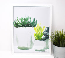 Load image into Gallery viewer, Succulent Art Print (4) on 11x14 Paper, Wall Art, Home Decor, Botanical Art