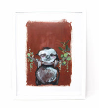 Load image into Gallery viewer, Chill Sloth Art Print, 11x14, Animal Art, Nursery Wall Decor, Baby Room, Sloth Artwork