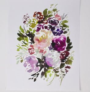 Gardener Floral Art Print, 11x14in, Floral Artwork, Home Decor, Flower Art