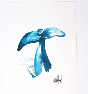 Whale Art Print- 11x14in, Coastal Art, Ocean Art, Whale Tail, Simple