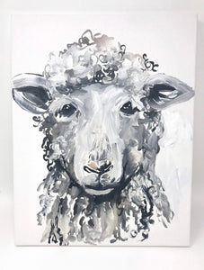 Sheep print! Home decor art print sheep painting 11x14in