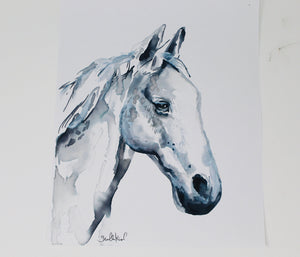 Horse Print, Watercolor Horse Painting, 11x14in Simple Horse Print, Nursery, Home Decor, Minimal Art