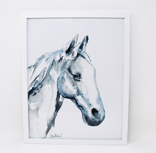 Horse Print, Watercolor Horse Painting, 11x14in Simple Horse Print, Nursery, Home Decor, Minimal Art