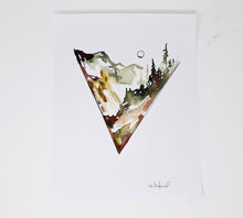 Load image into Gallery viewer, Minimal Triangle Mountain Watercolor, 11x14 Art Print, Simple Adventure Art, Mountians Painting